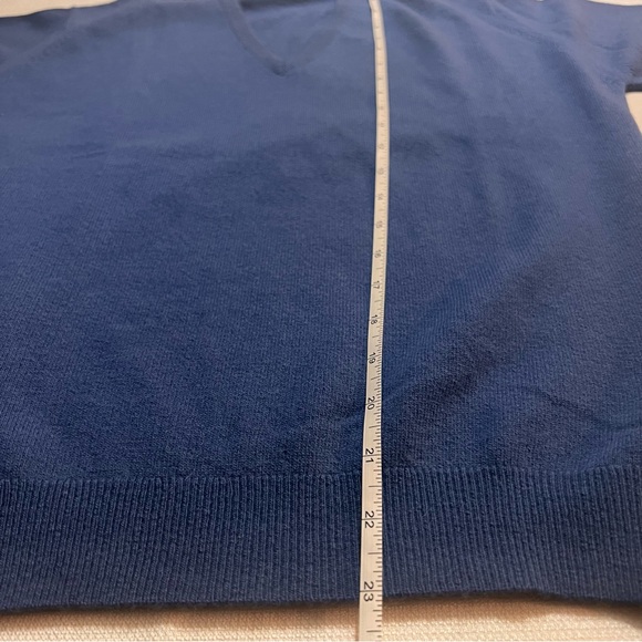 Vintage Hawick Scotland Teribus Fine Wool V Neck Sweater M (38) New w tag. Blue - Picture 6 of 9